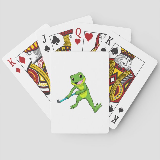 Frog vid Hockey med Hockey fladdermus Casinokort (Baksidan)