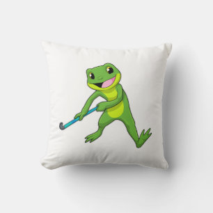 Frog vid Hockey med Hockey fladdermus Kudde
