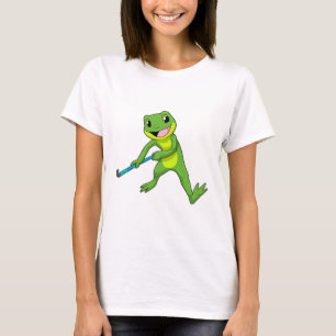 Frog vid Hockey med Hockey fladdermus T Shirt