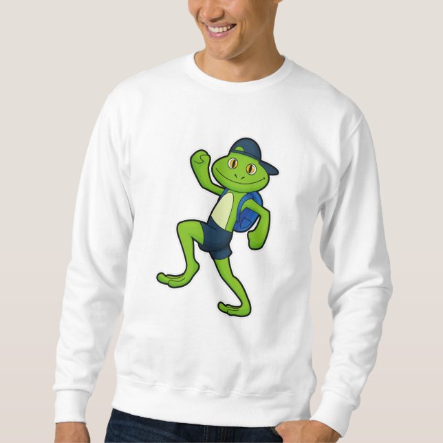 Frog vid körning med ryggsäck och hatt lång ärmad tröja (Framsida)