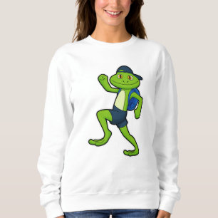 Frog vid körning med ryggsäck och hatt t shirt