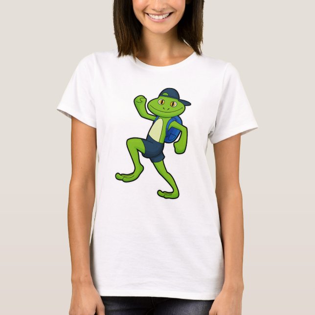 Frog vid körning med ryggsäck och hatt t shirt (Framsida)