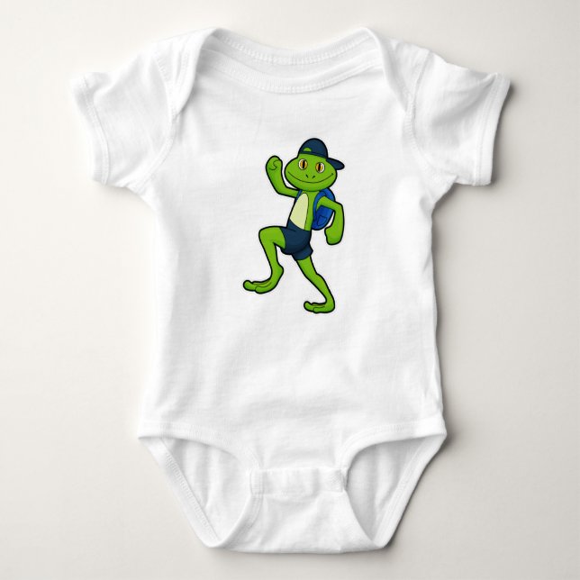 Frog vid körning med ryggsäck och hatt t shirt (Framsida)