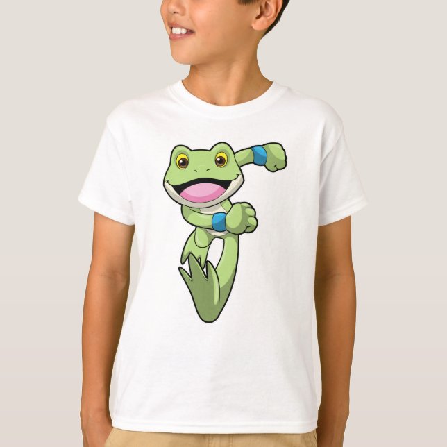 Frog vid löpning med sötband t shirt (Framsida)