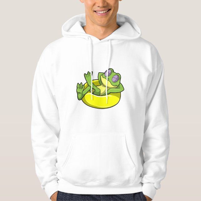 Frog vid simning med Simma ring Hoodie (Framsida)