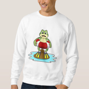 Frog vid simning med Simma ring Lång Ärmad Tröja
