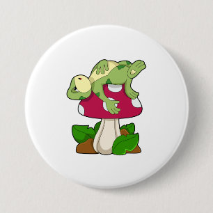 Frog vid Sleeping med Mushroom Knapp