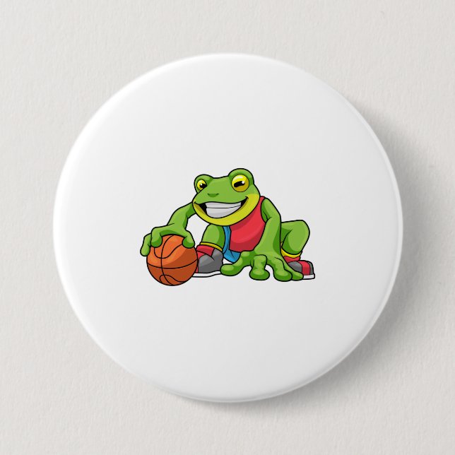 Frog vid sport med basket knapp (Framsida)