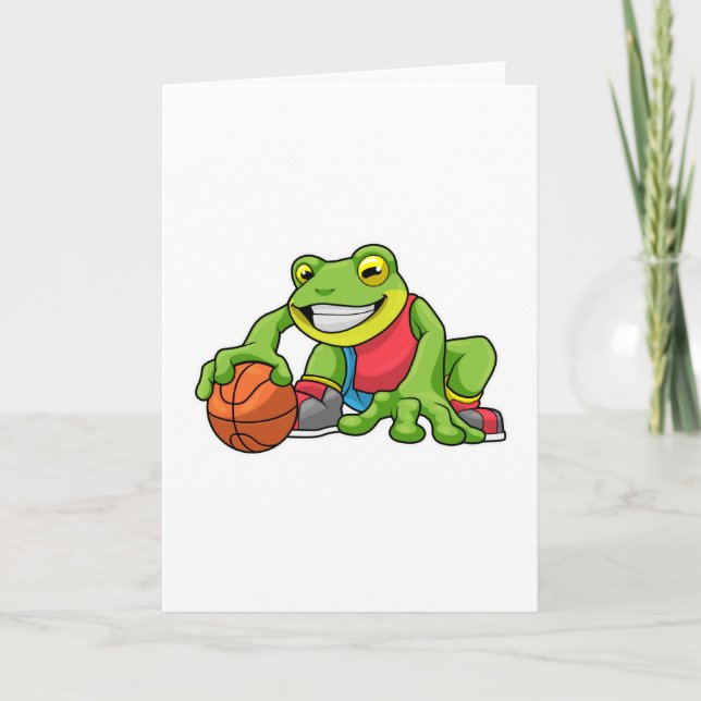Frog vid sport med basket kort (Framsida)