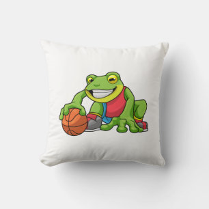 Frog vid sport med basket kudde