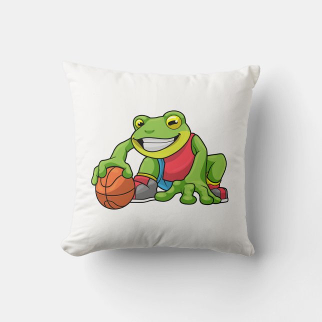 Frog vid sport med basket kudde (Framsida)