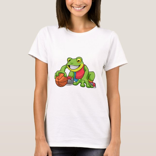 Frog vid sport med basket t shirt (Framsida)
