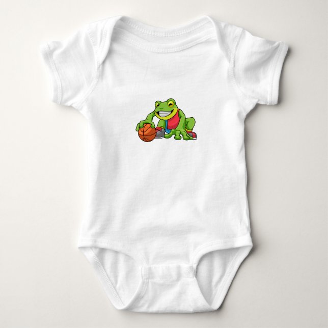 Frog vid sport med basket t shirt (Framsida)
