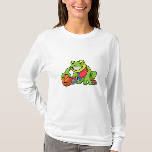 Frog vid sport med basket t shirt (Framsida)