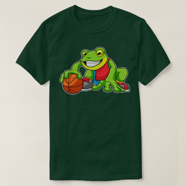 Frog vid sport med basket t shirt (Design framsida)