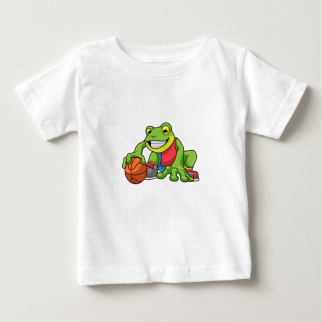 Frog vid sport med basket t shirt (Framsida)