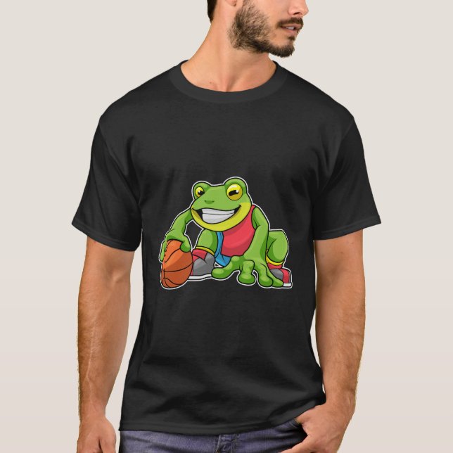 Frog vid sport med basket t shirt (Framsida)