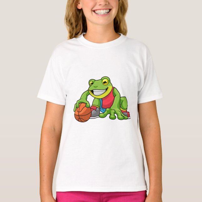 Frog vid sport med basket t shirt (Framsida)