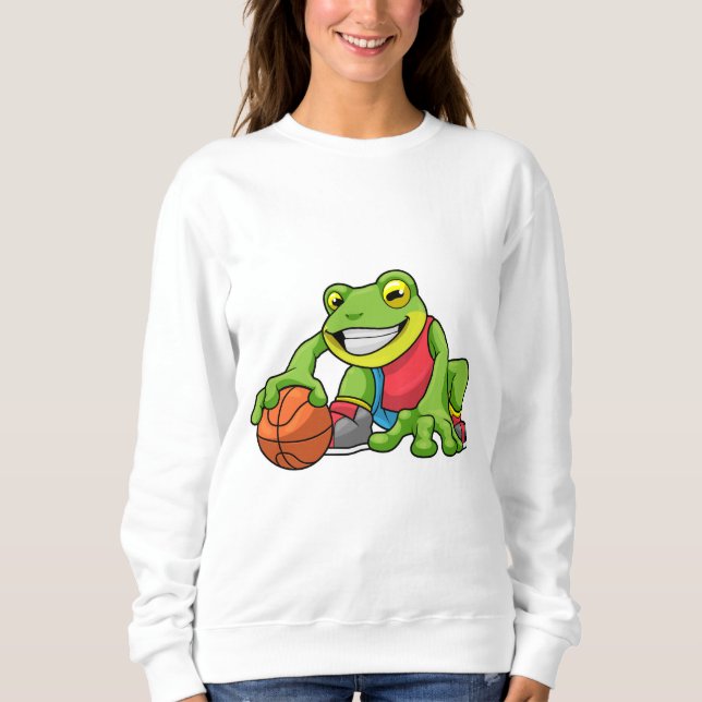 Frog vid sport med basket t shirt (Framsida)
