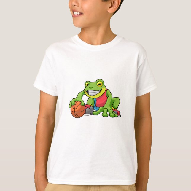 Frog vid sport med basket t shirt (Framsida)