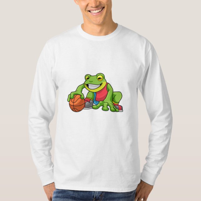 Frog vid sport med basket t shirt (Framsida)