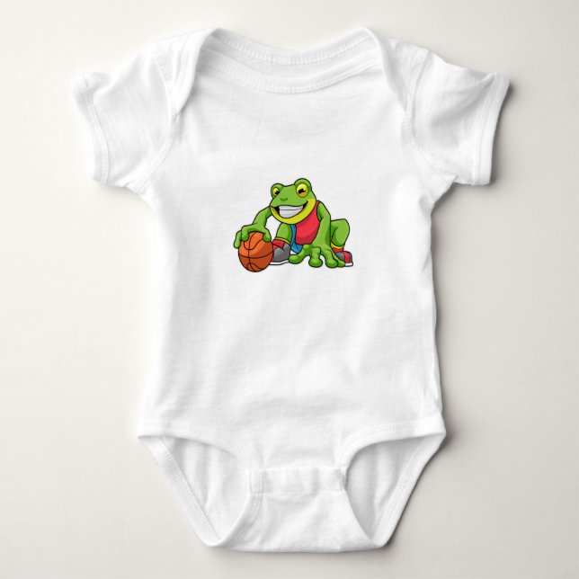 Frog vid sport med basket t shirt (Framsida)