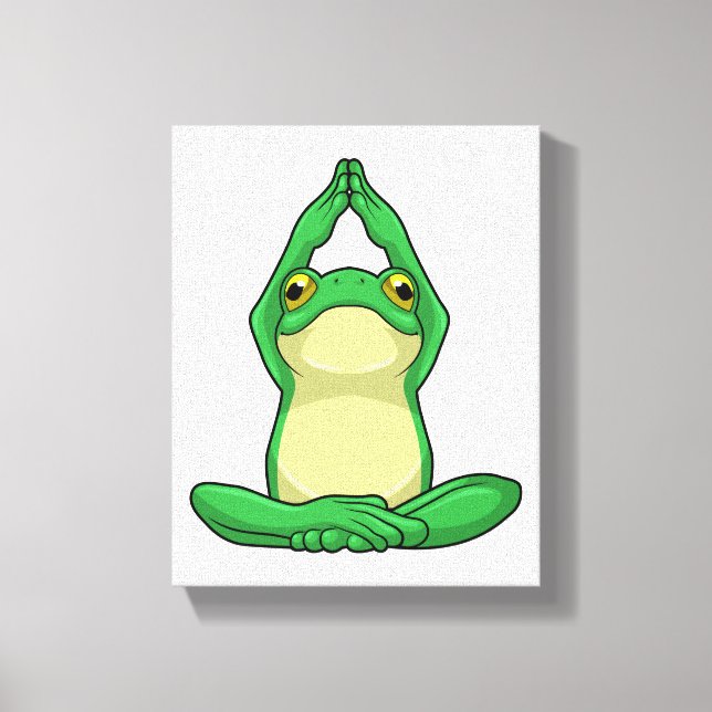 Frog vid Yoga i Kor, baljad Canvastryck (Framsida)