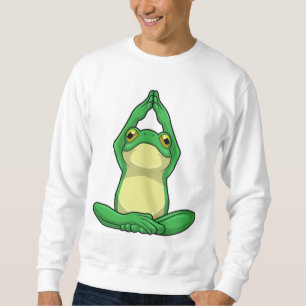 Frog vid Yoga i Kor, baljad Lång Ärmad Tröja