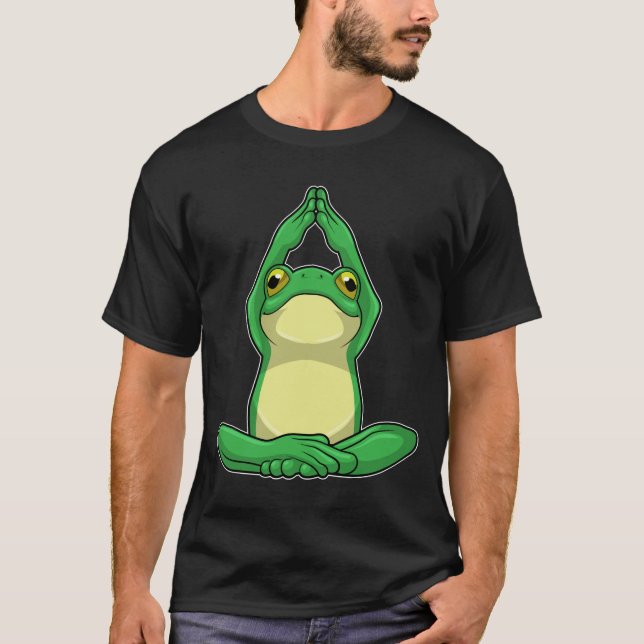 Frog vid Yoga i Kor, baljad T Shirt (Framsida)