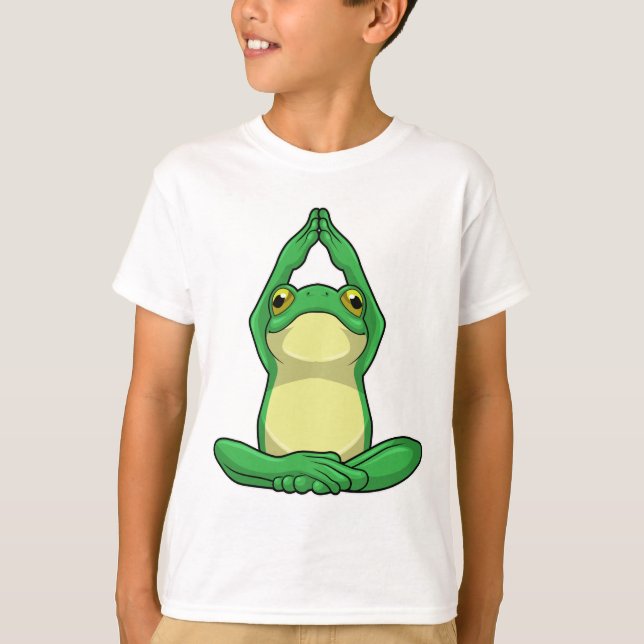 Frog vid Yoga i Kor, baljad T Shirt (Framsida)