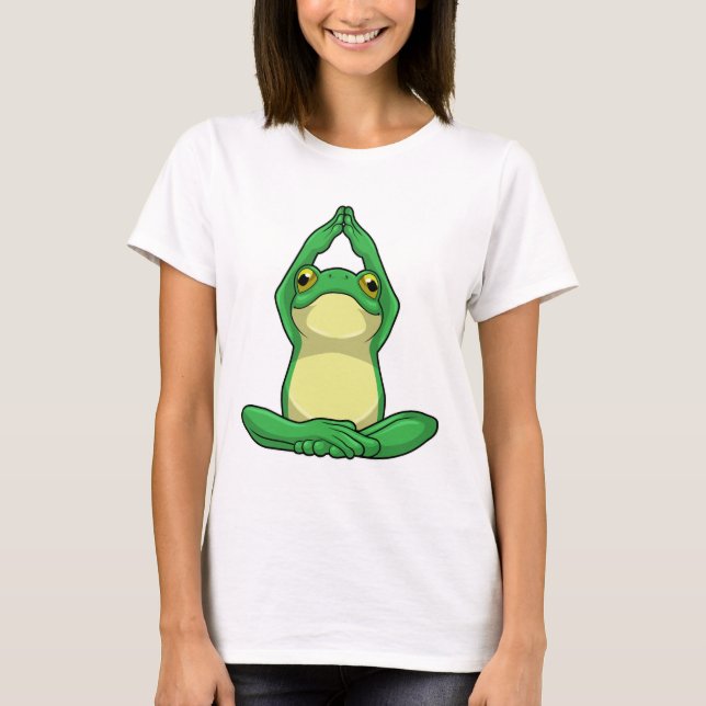 Frog vid Yoga i Kor, baljad T Shirt (Framsida)