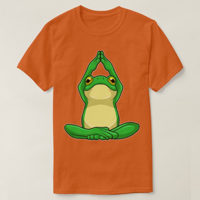 Frog vid Yoga i Kor, baljad T Shirt (Design framsida)