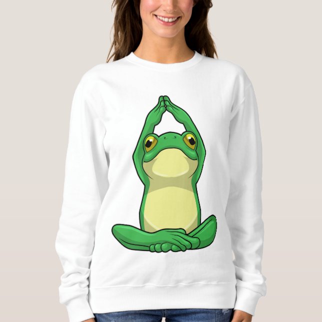 Frog vid Yoga i Kor, baljad T Shirt (Framsida)