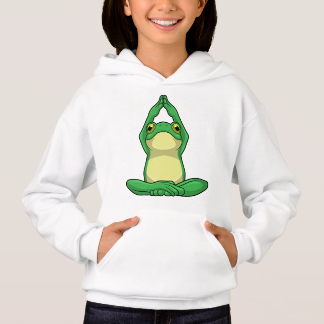 Frog vid Yoga i Kor, baljad T Shirt (Framsida)