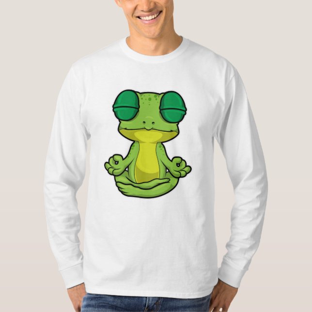 Frog vid Yoga i Kor-legerat T Shirt (Framsida)