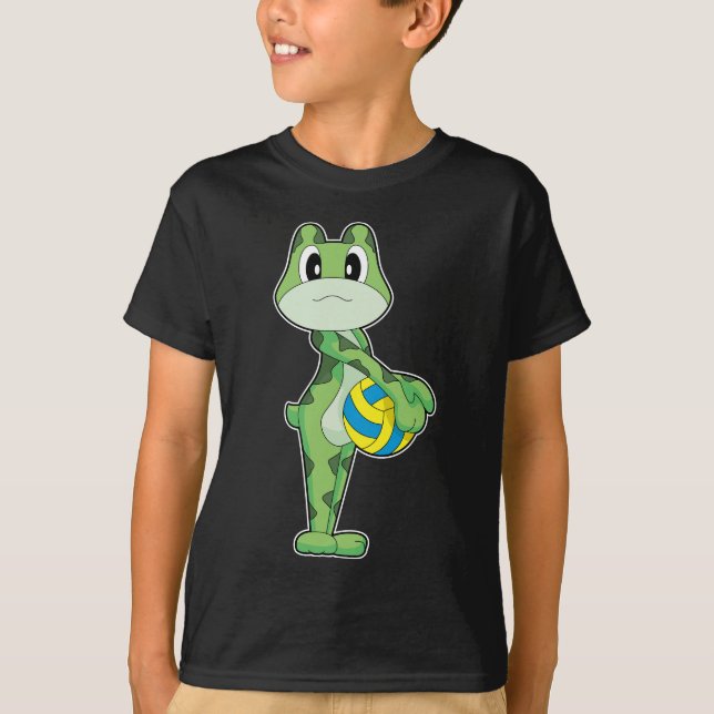 Frog Volleyball player Volleyball Sports T Shirt (Framsida)