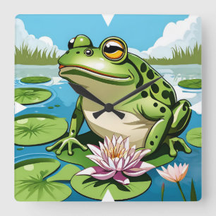 Frog Wall Clock Fyrkantig Klocka