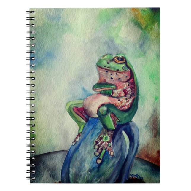 Frog Watercolor Art Art-anteckningsbok Anteckningsbok (Framsidan)