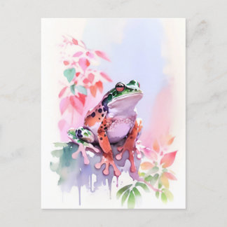 Frog Watercolor Porträtt 2 Vykort