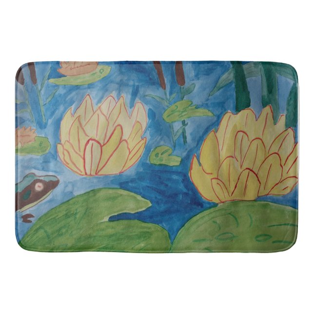 Frog & Waterlilies Bath Mat Badrumsmatta (Framsidan)