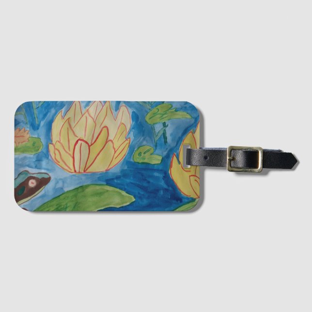 Frog & Waterlilies Luggage Tag Bagagebricka (Framsida horisontal)
