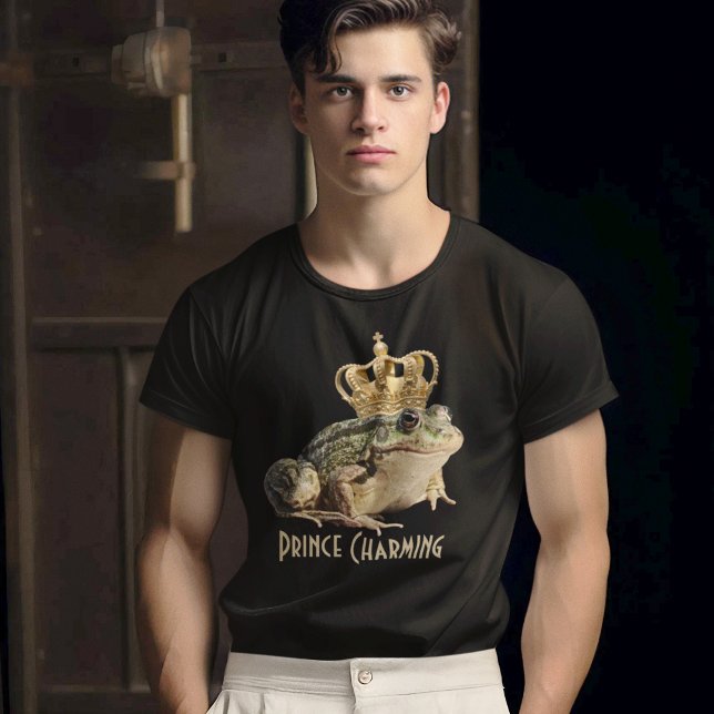 Frog Wearing a Royal Krona Funny Prince Charming T Shirt (Skapare uppladdad)