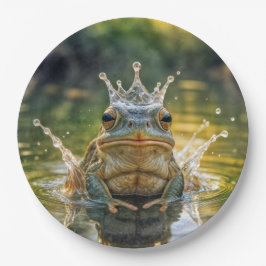 Frog Wearing a Vatten Stänk Krona
