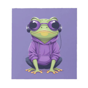 Frog Wearing Hoodie Funny Coola Animal Character Anteckningsblock