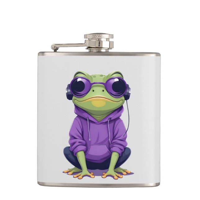 Frog Wearing Hoodie Funny Coola Animal Character Fickplunta (Framsidan)