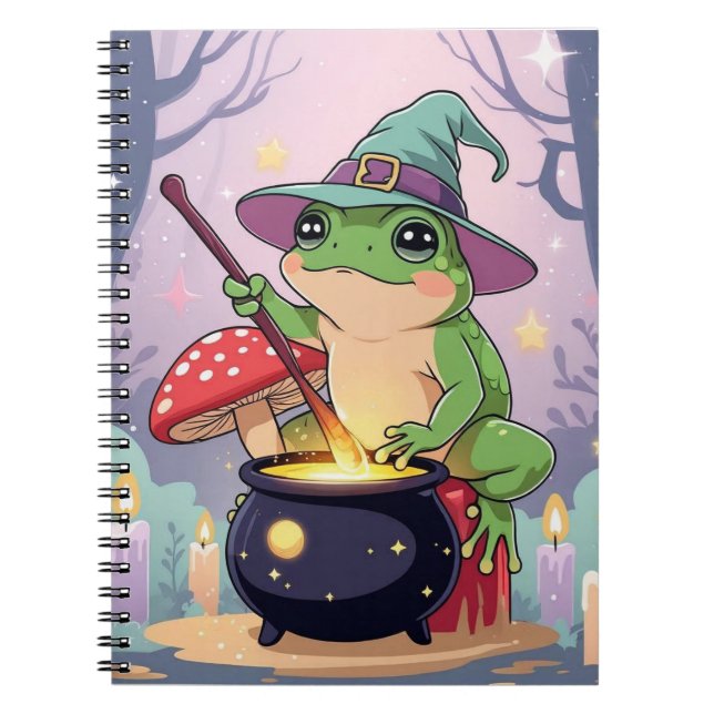 Frog Witch Journal – Kawaii Potion Groda  Anteckningsbok (Framsidan)
