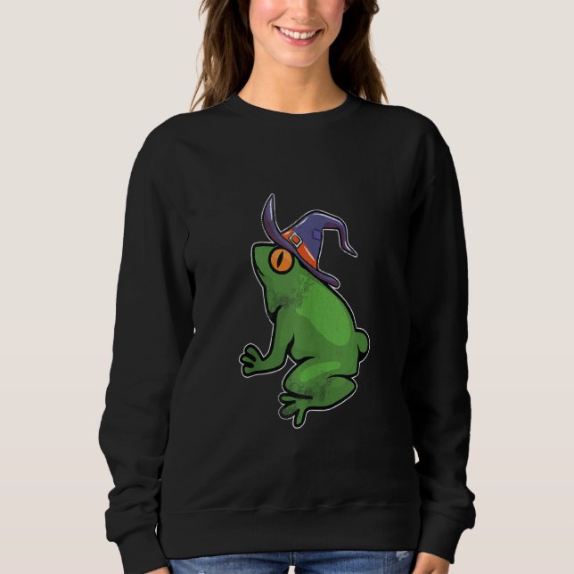 Frog Witch Lazy Halloween Costume Funny Wizard T Shirt (Framsida)