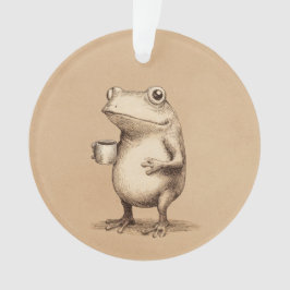 Frog with Coffee – Whimsical Vintage Animal