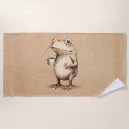 Frog with Coffee – Whimsical Vintage Animal