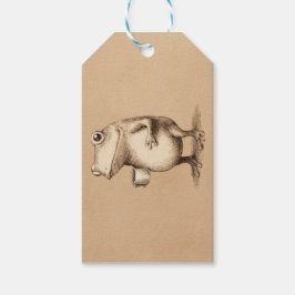 Frog with Coffee – Whimsical Vintage Animal Presentetikett